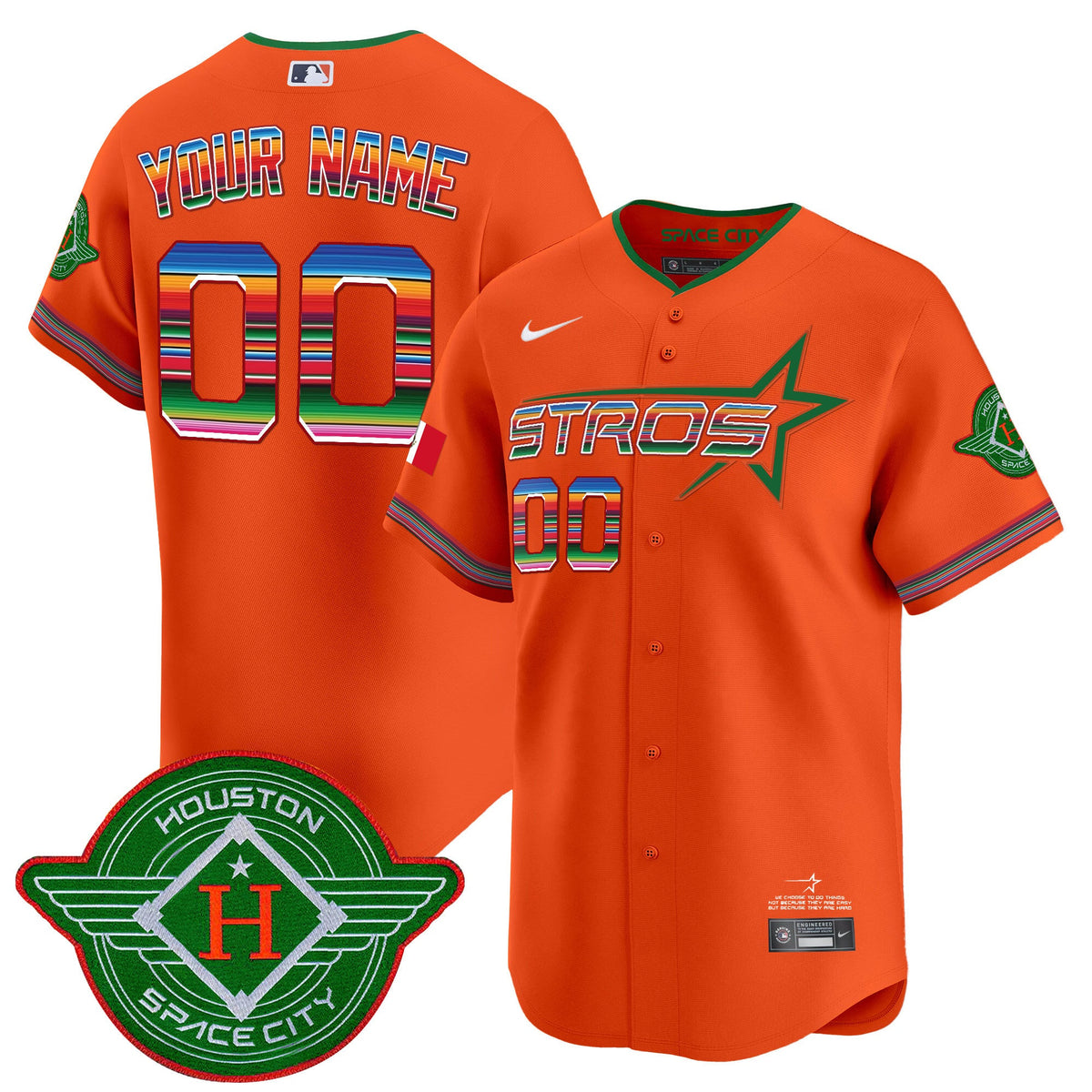 Astros 2025 City Connect Mexico Vapor Premier Limited Custom Jersey - Stitched