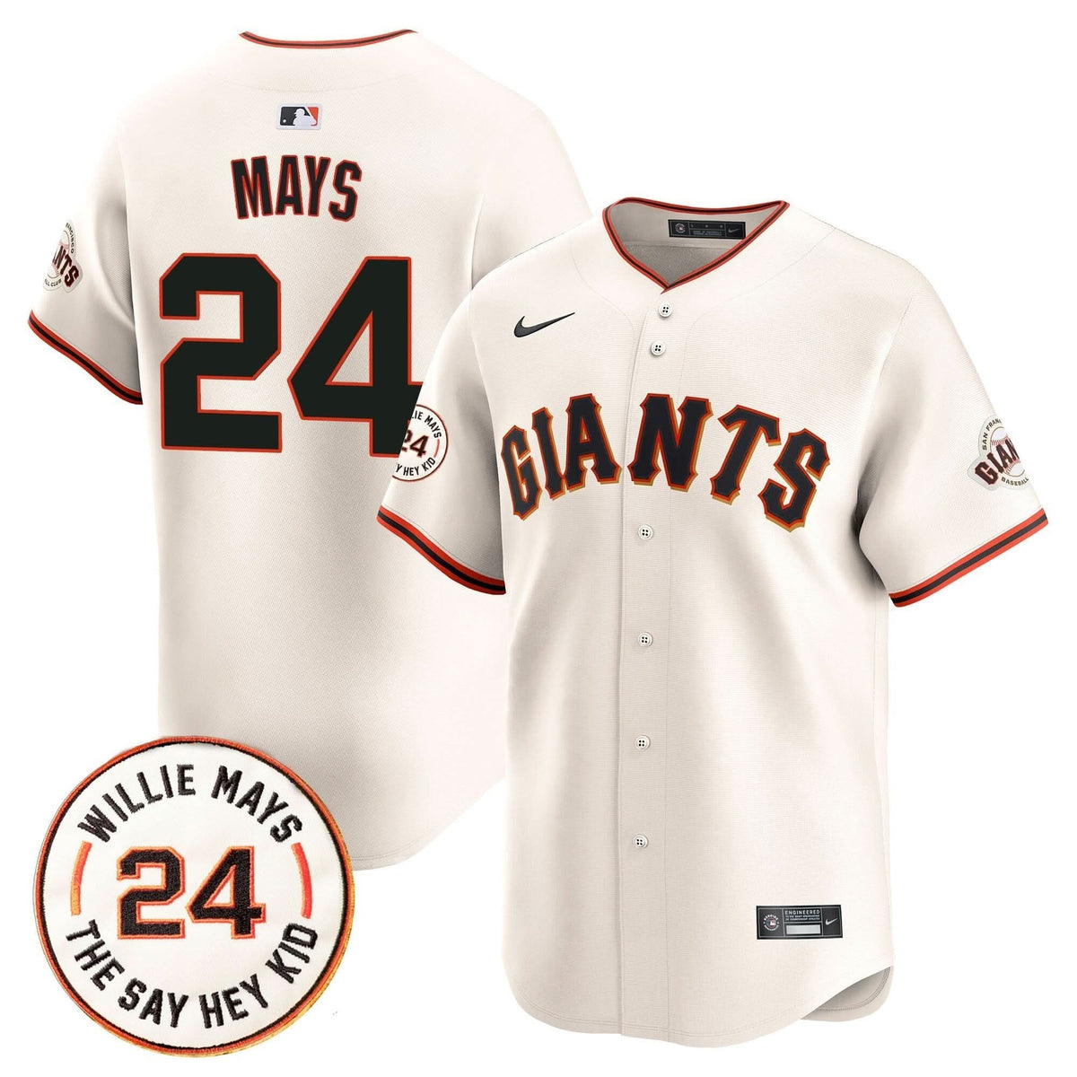 SFG 2025 Willie Mays Patch Vapor Premier Limited Jersey - Stitched