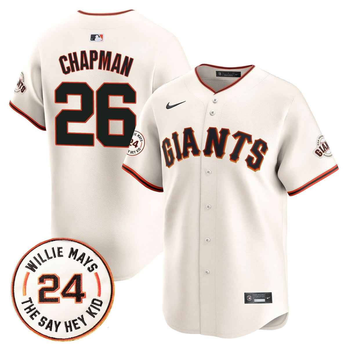 SFG 2025 Willie Mays Patch Vapor Premier Limited Jersey - Stitched