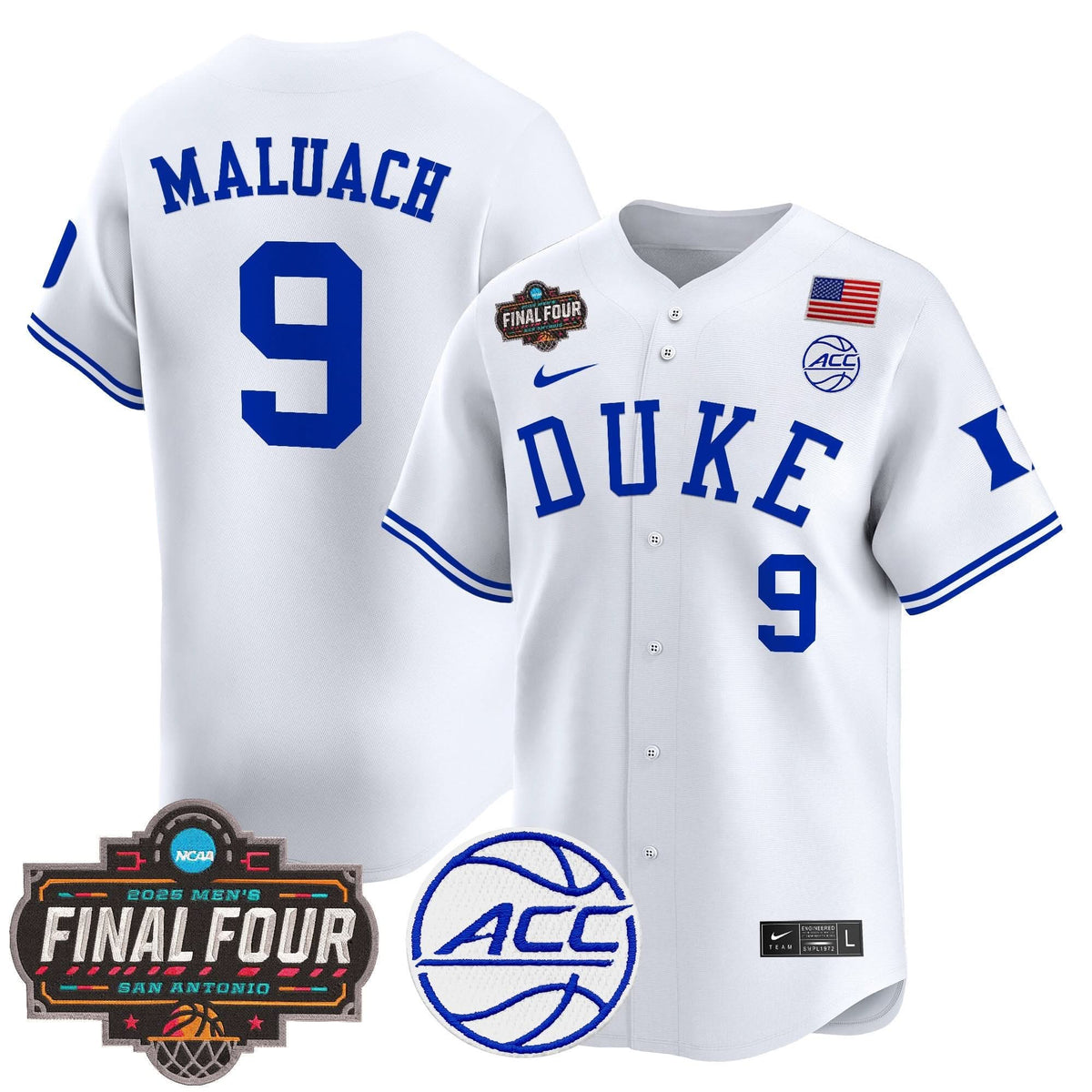 DUKE 2025 Final Four Patch Vapor Baseball Jersey - Stitched
