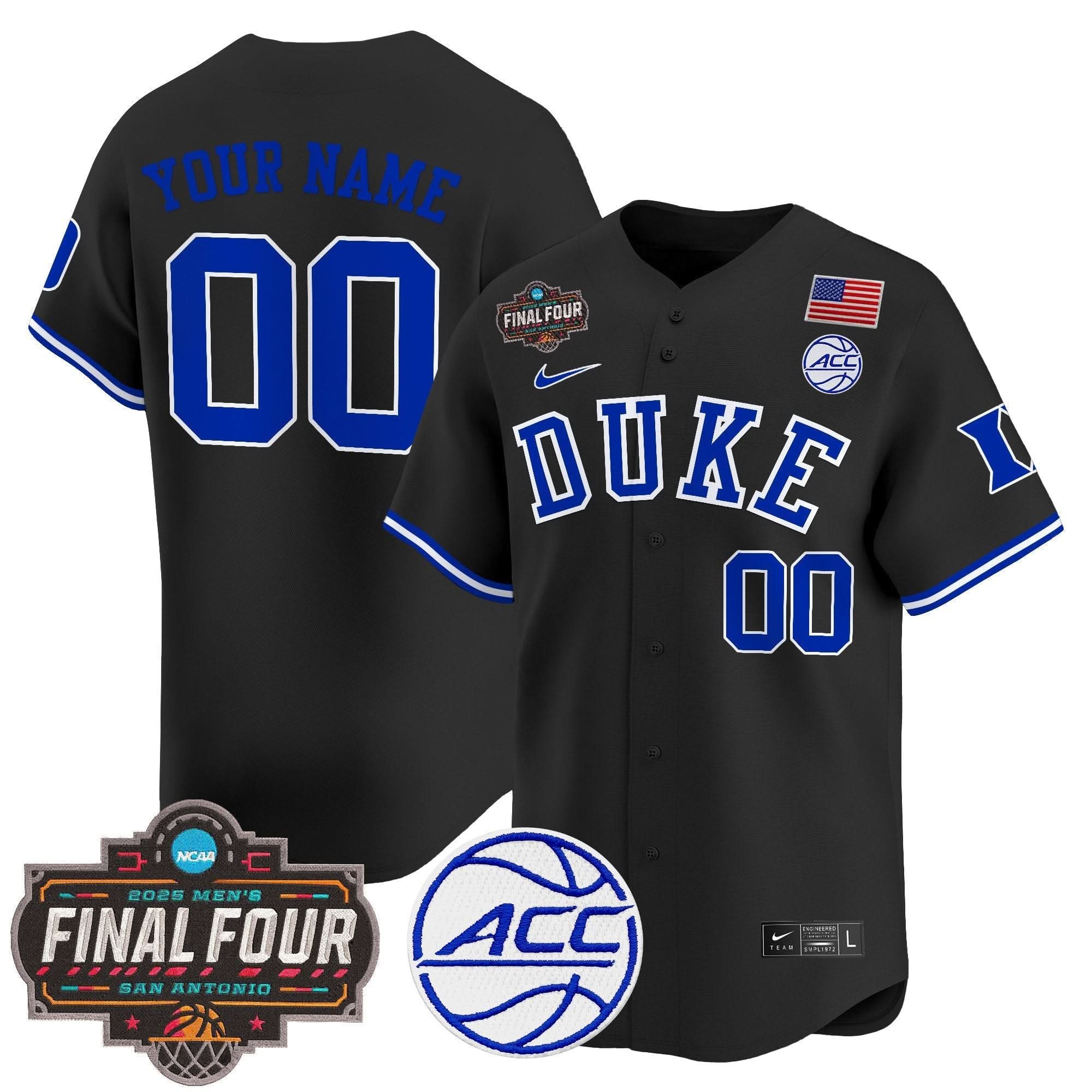 DUKE 2025 Final Four Patch Vapor Baseball Custom Jersey - Stitched