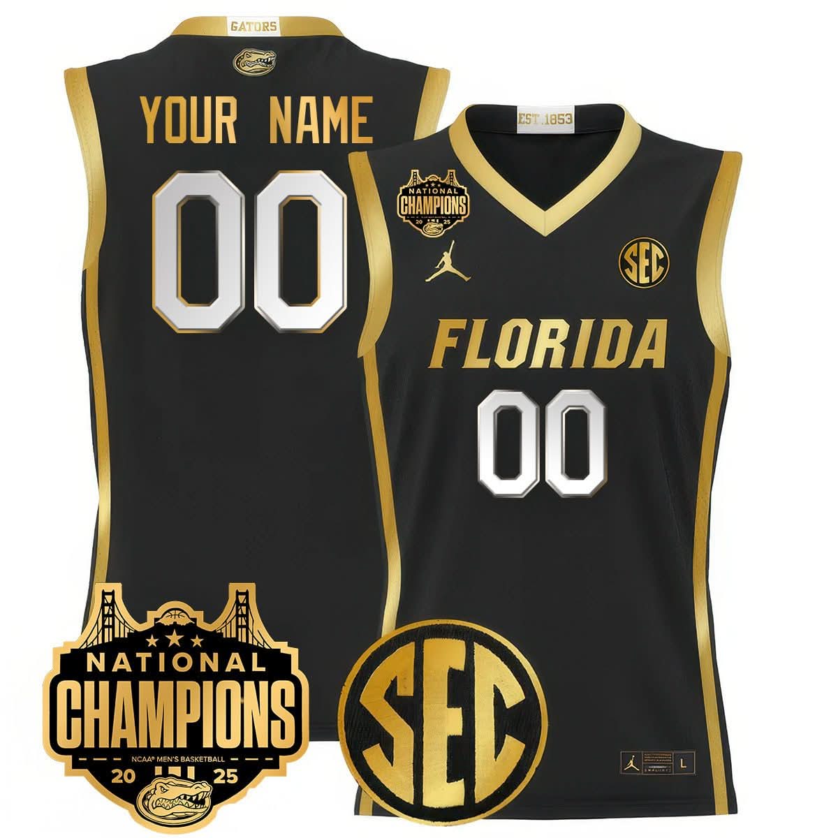 Custom Name/Gender FG 2025 National Champions Basketball Jersey - Stitched