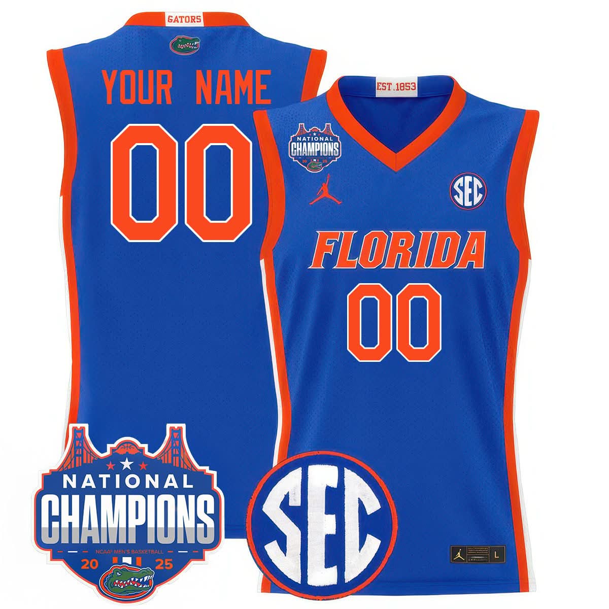 Custom Name/Gender FG 2025 National Champions Basketball Jersey - Stitched