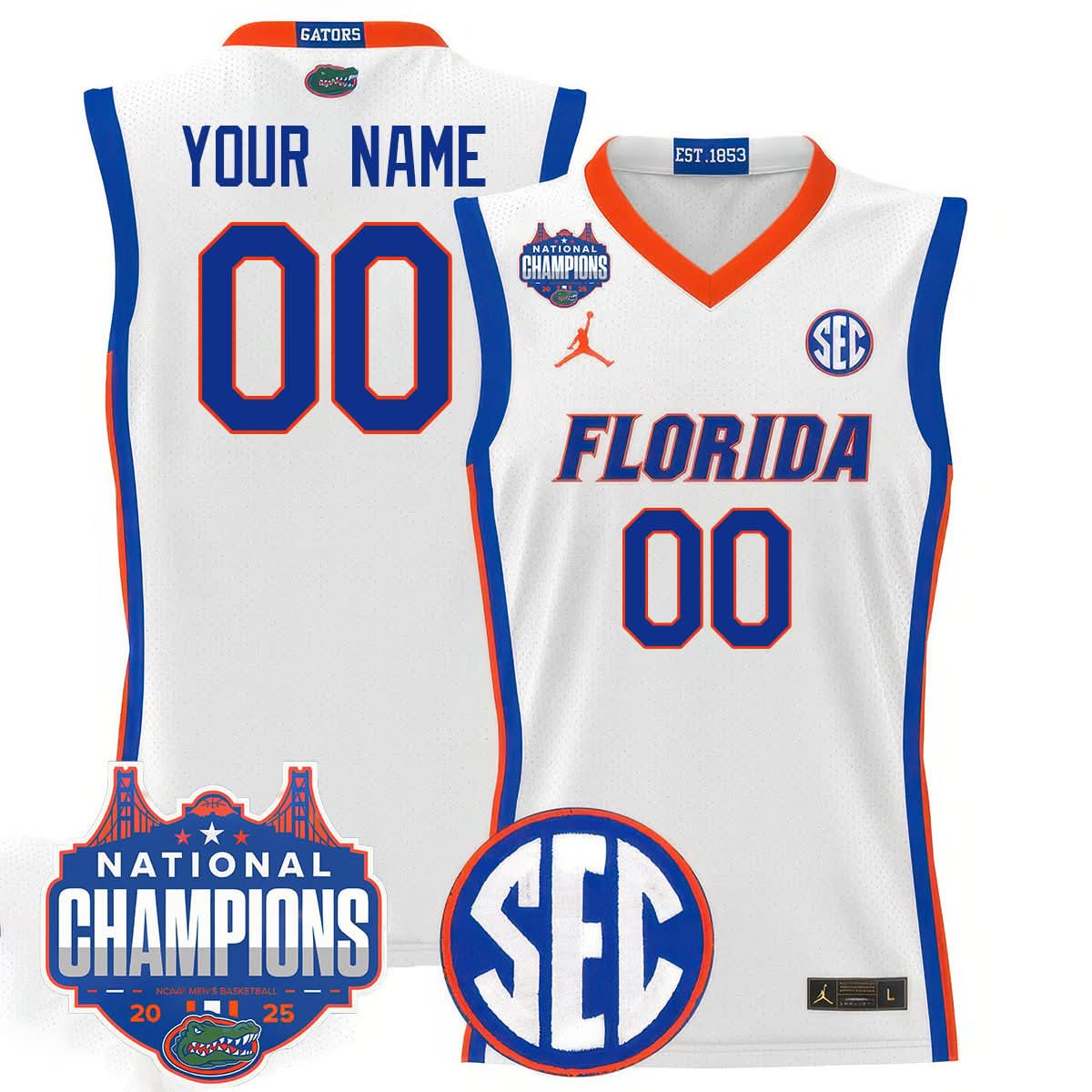 Custom Name/Gender FG 2025 National Champions Basketball Jersey - Stitched