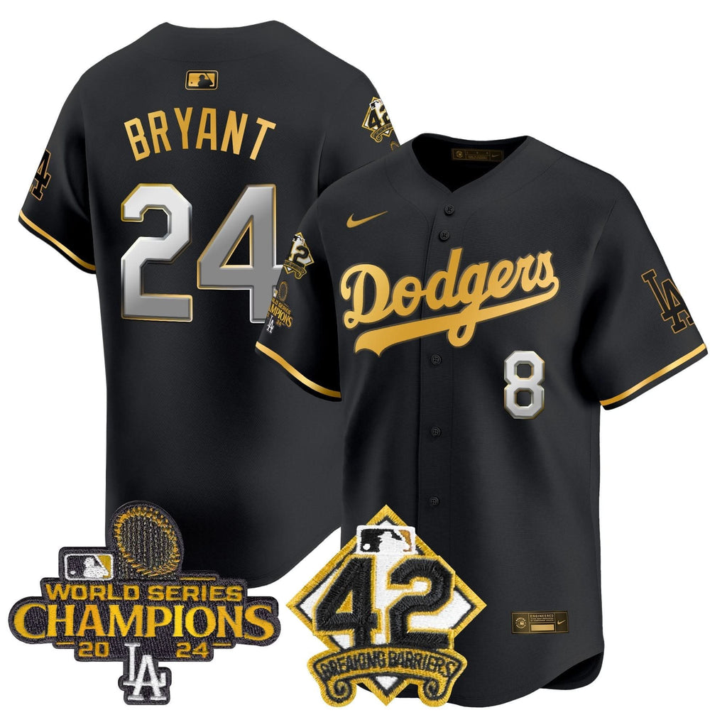 LAD 2024 World Series Champions & Jackie Robinson Patch Vapor Premier Limited Jersey - Stitched