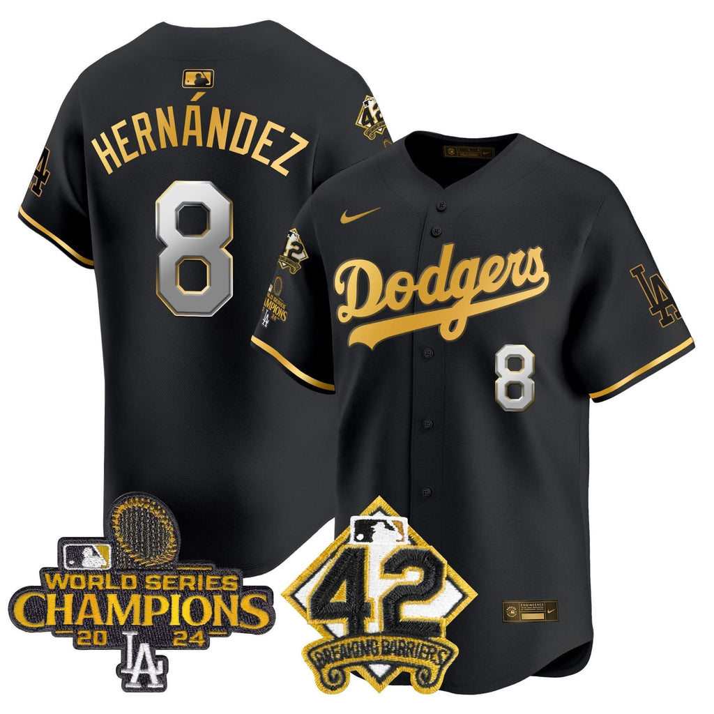LAD 2024 World Series Champions & Jackie Robinson Patch Vapor Premier Limited Jersey - Stitched