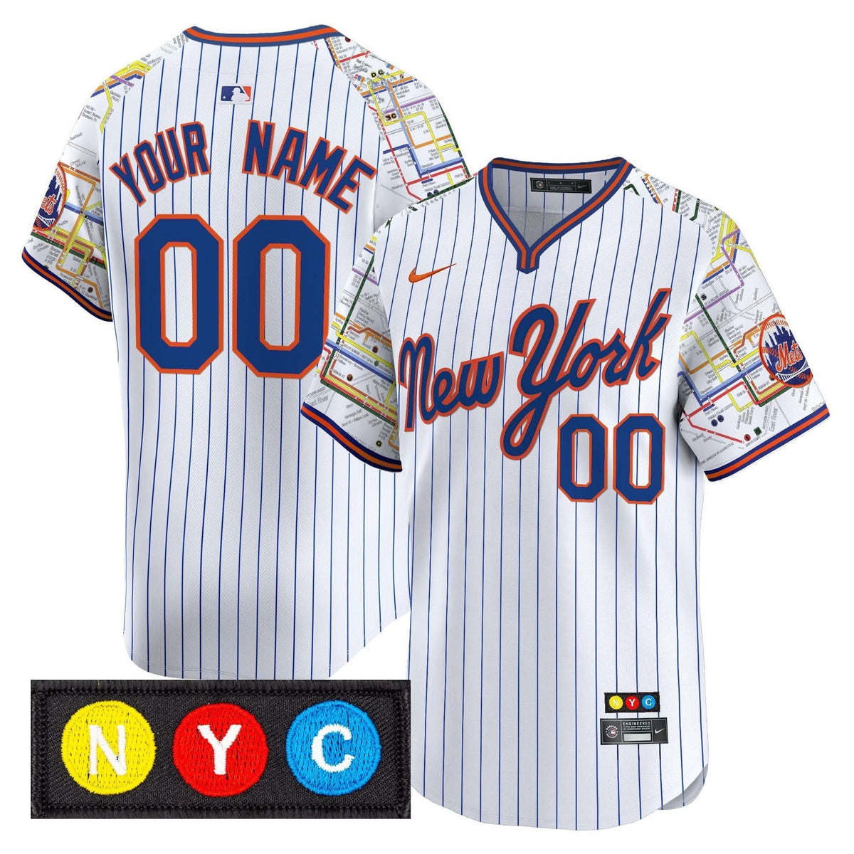 NYM Subway Style Vapor Premier Limited Custom Jersey - Stitched