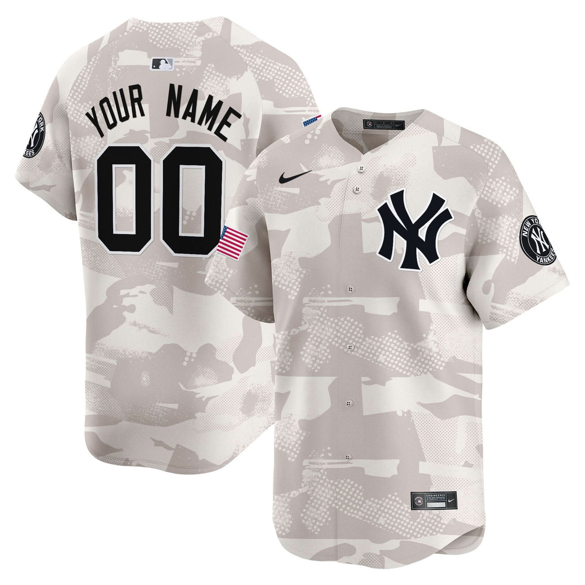 NYY 2025 Armed Forces Day Vapor Premier Limited Custom Jersey - Stitched