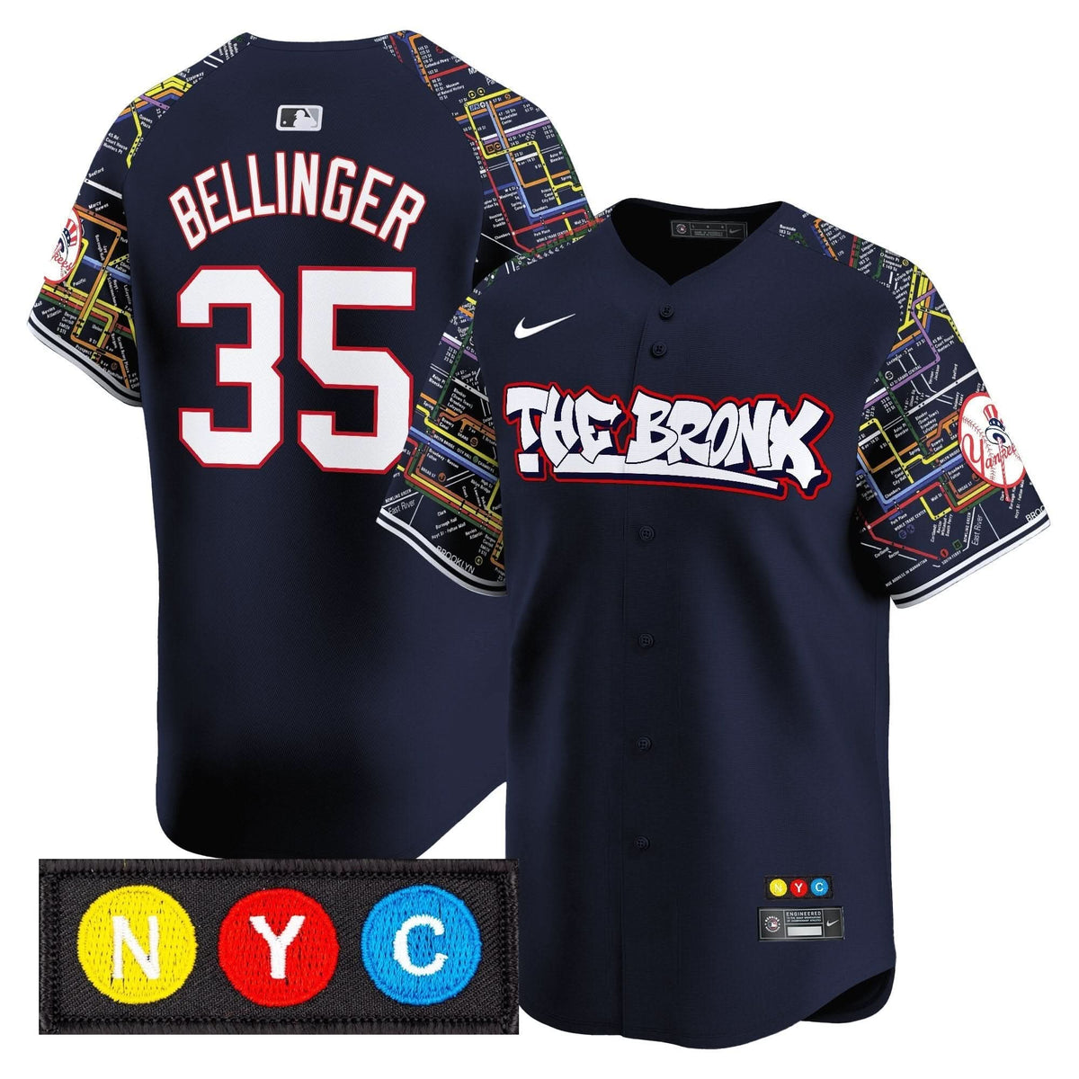 NYY The Bronx Subway Style Vapor Premier Limited Jersey - Stitched