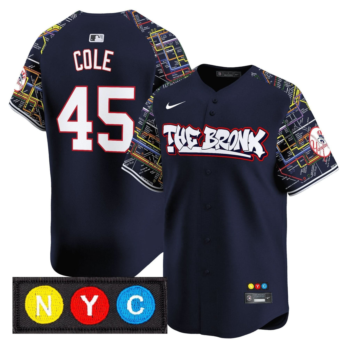 NYY The Bronx Subway Style Vapor Premier Limited Jersey - Stitched