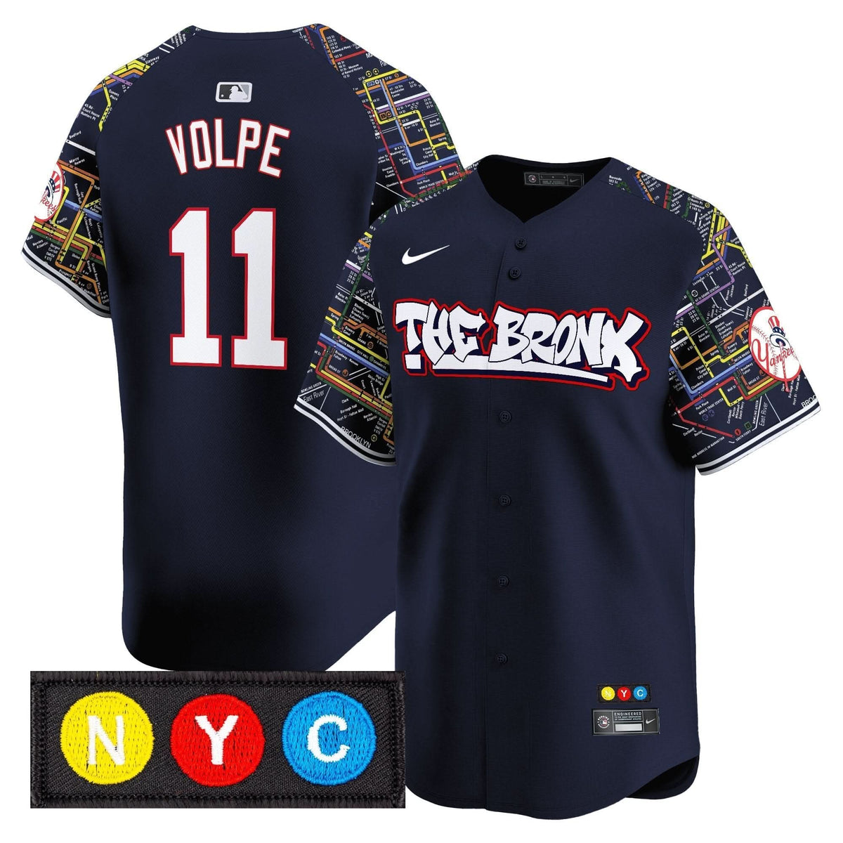 NYY The Bronx Subway Style Vapor Premier Limited Jersey - Stitched