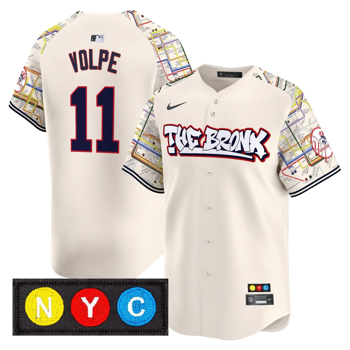 NYY The Bronx Subway Style Vapor Premier Limited Jersey - Stitched