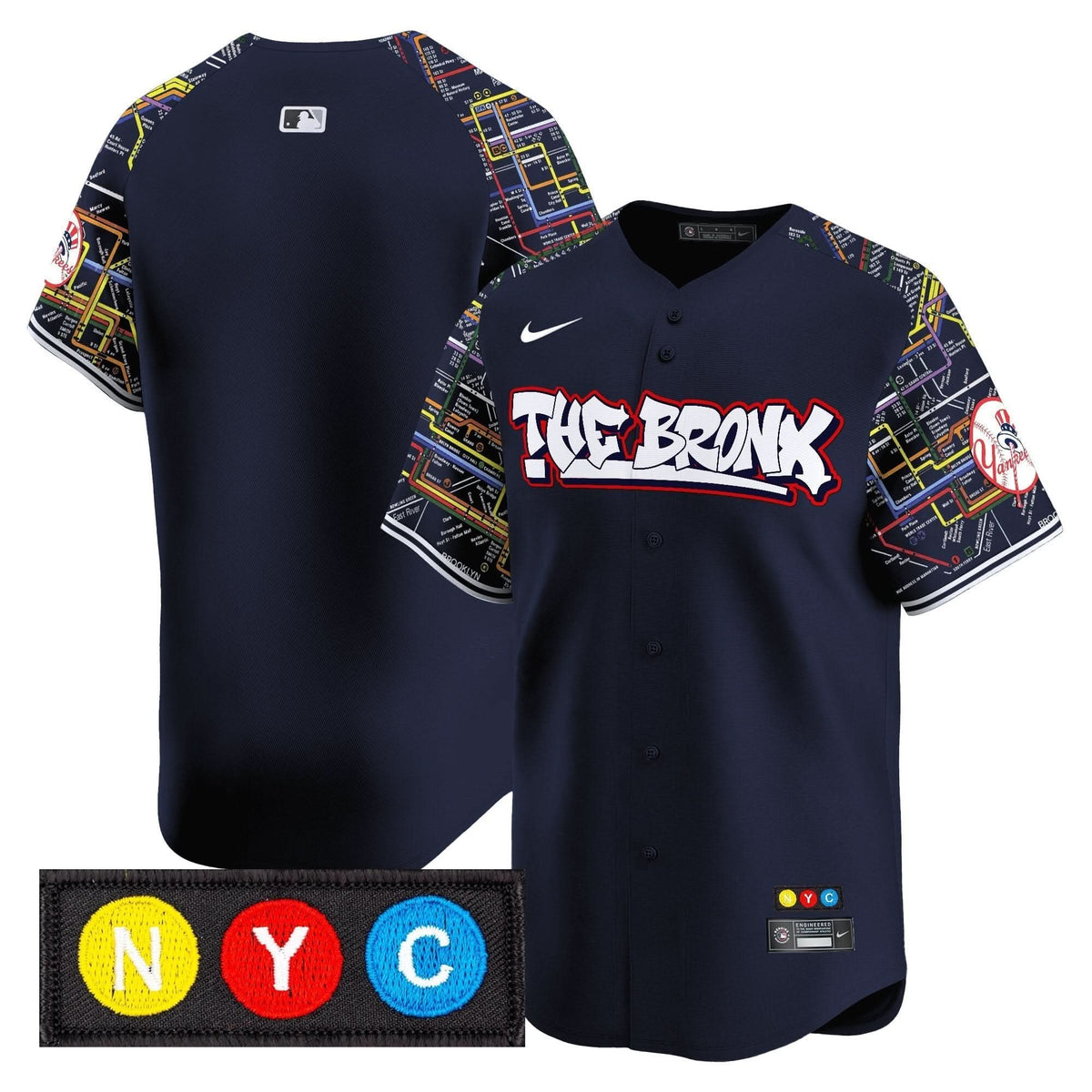 NYY The Bronx Subway Style Vapor Premier Limited Jersey - Stitched