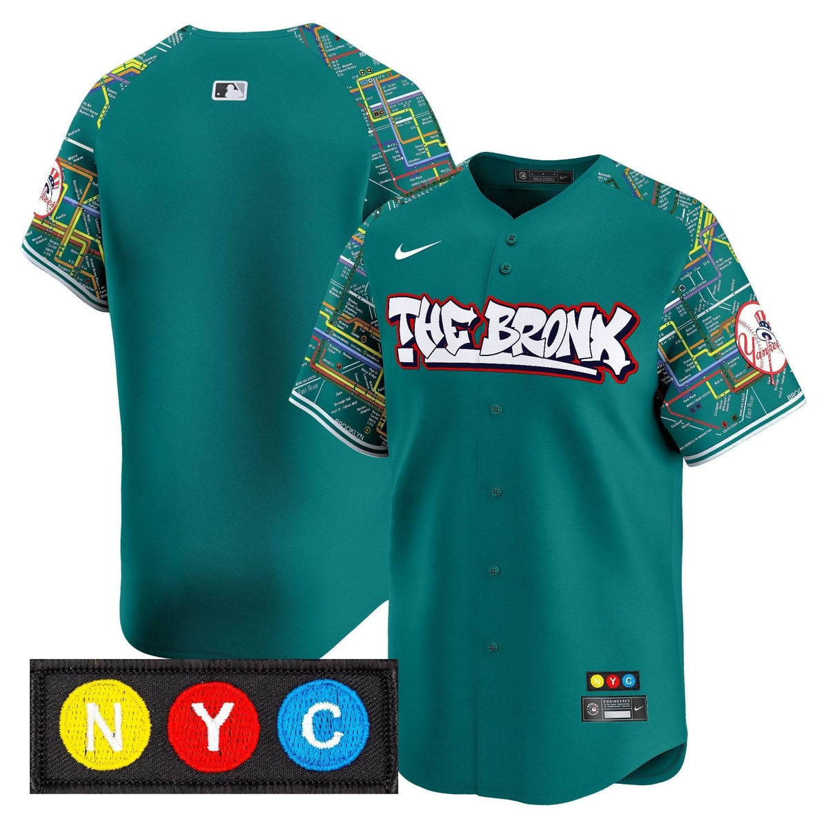 NYY The Bronx Subway Style Vapor Premier Limited Jersey - Stitched