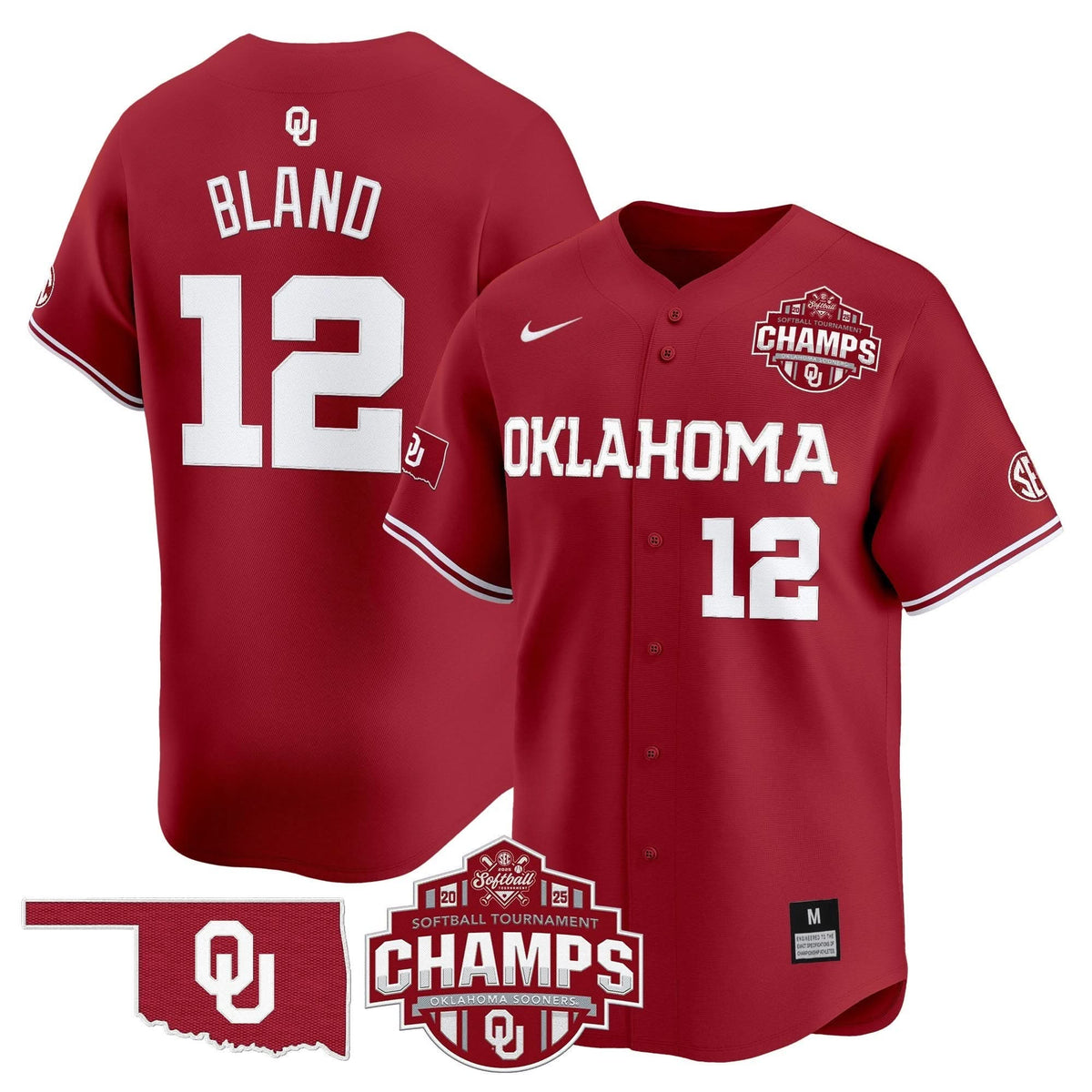 OS 2025 SEC Softball Conference Tournament Champions Patch Vapor Premier Limited Jersey - Stitched