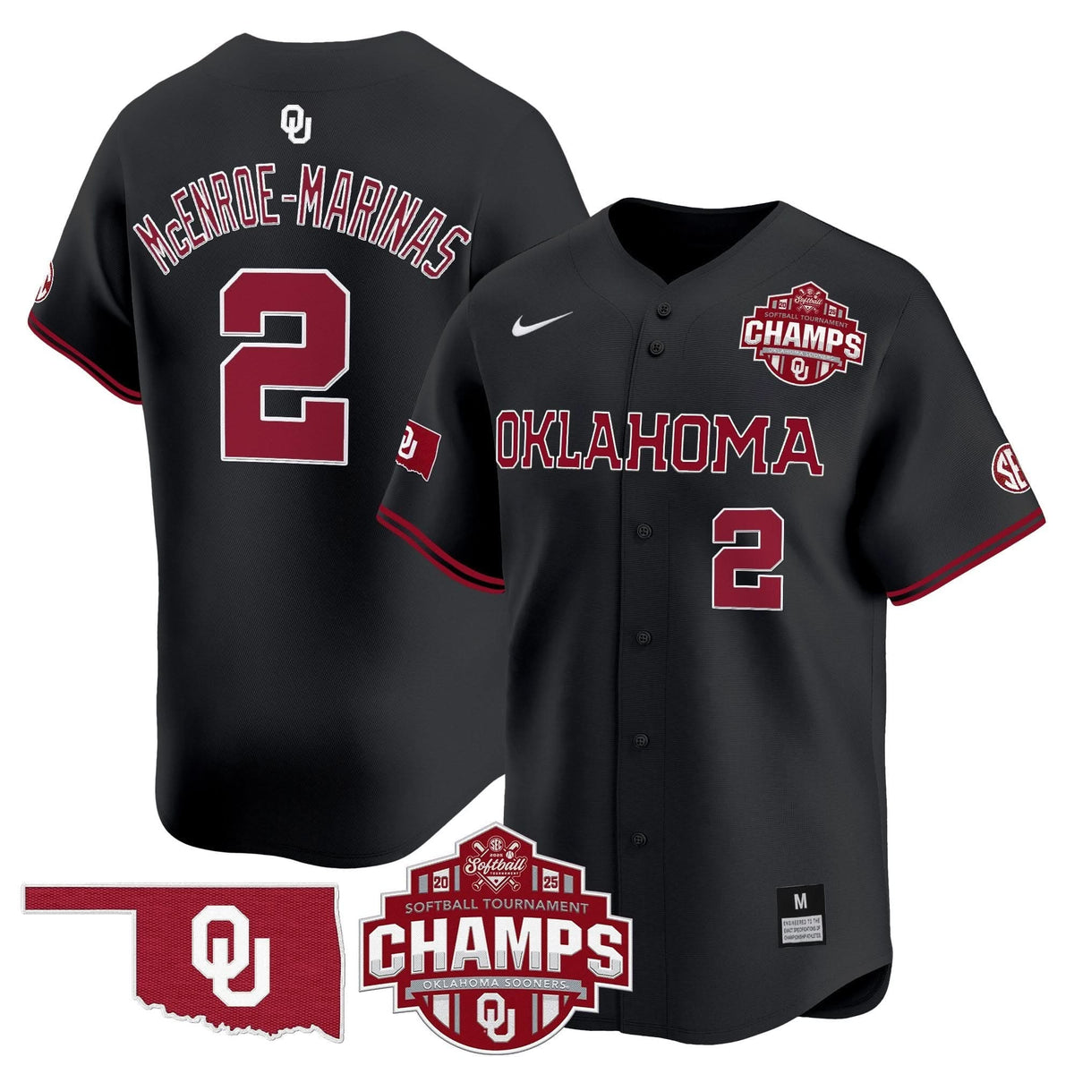 OS 2025 SEC Softball Conference Tournament Champions Patch Vapor Premier Limited Jersey - Stitched