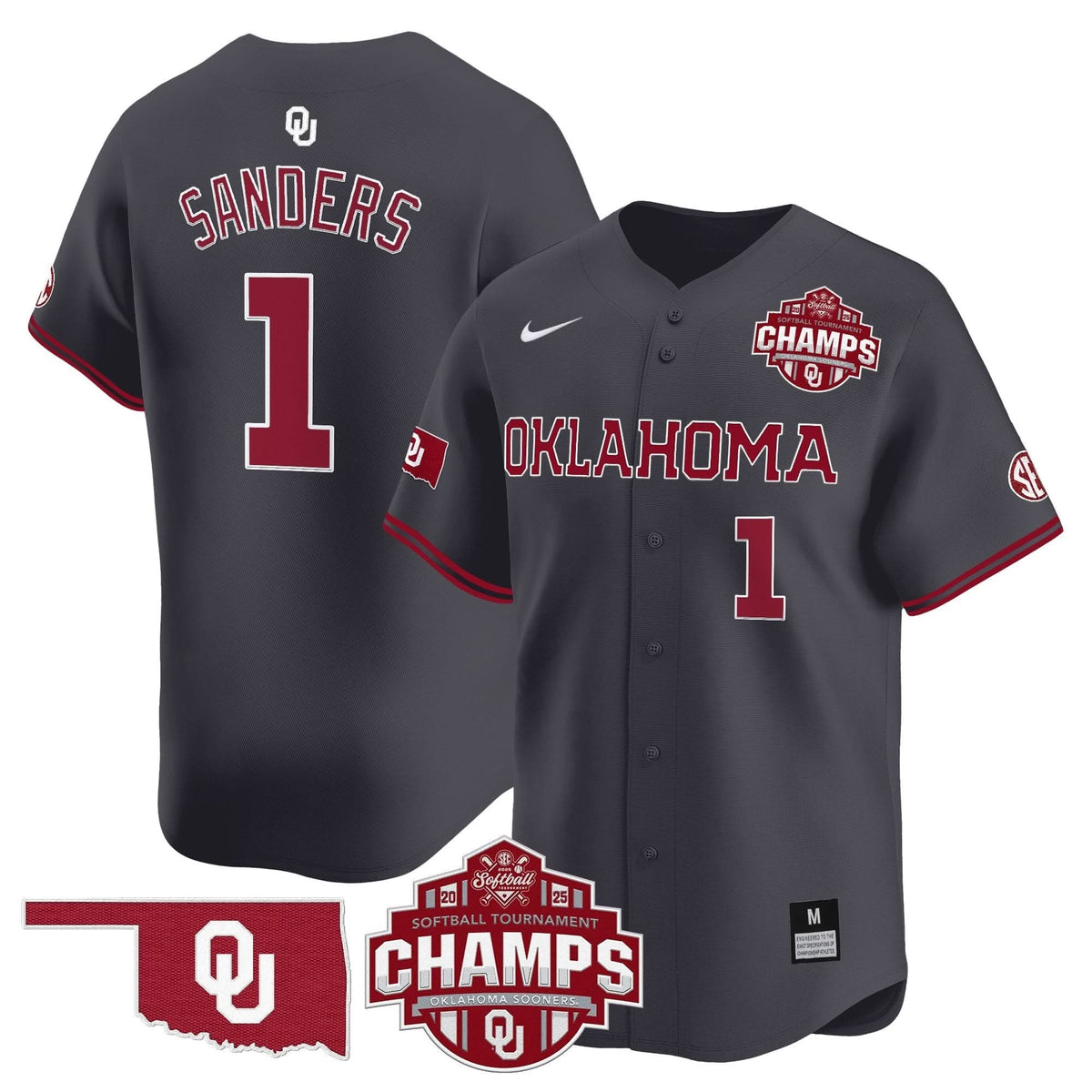 OS 2025 SEC Softball Conference Tournament Champions Patch Vapor Premier Limited Jersey - Stitched