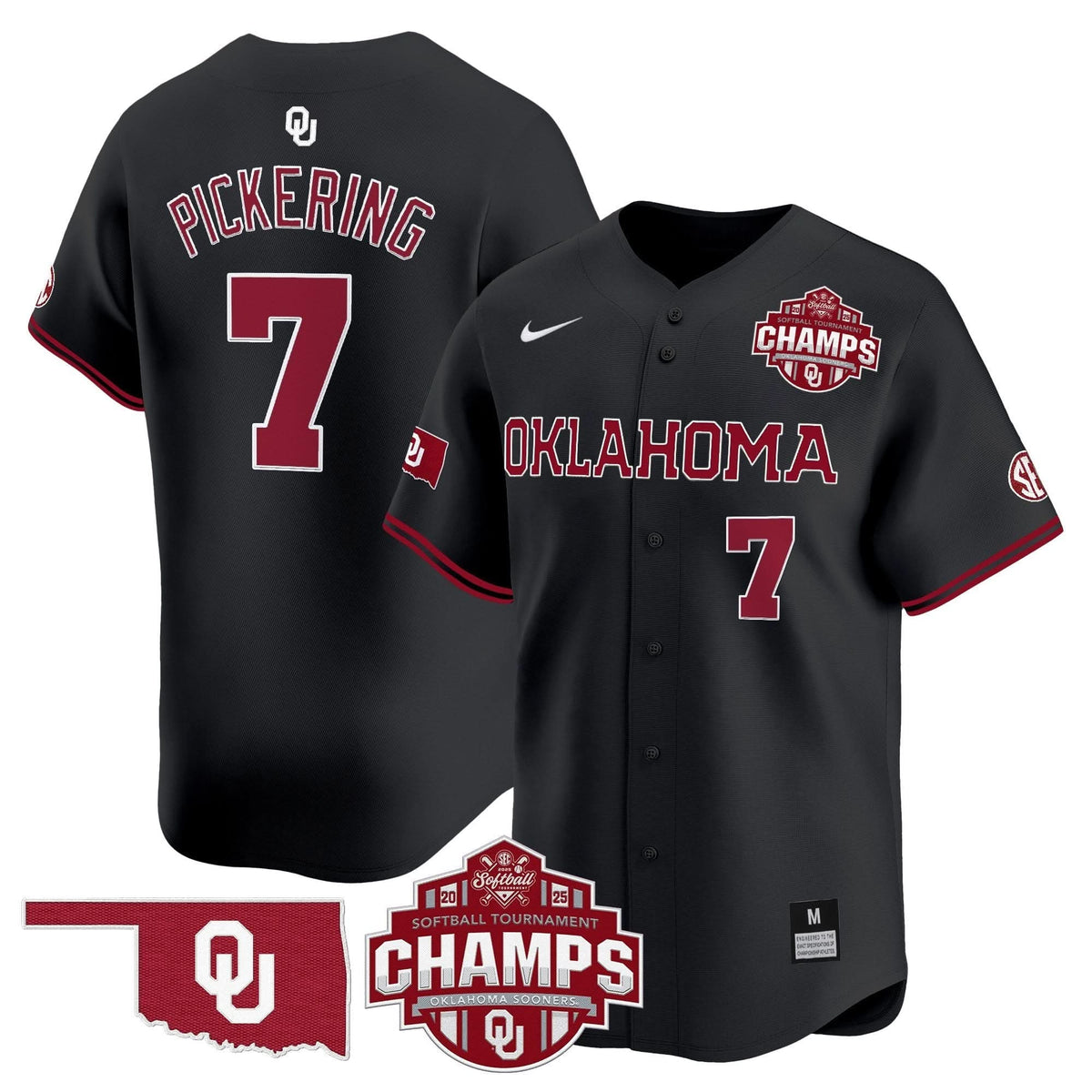 OS 2025 SEC Softball Conference Tournament Champions Patch Vapor Premier Limited Jersey - Stitched