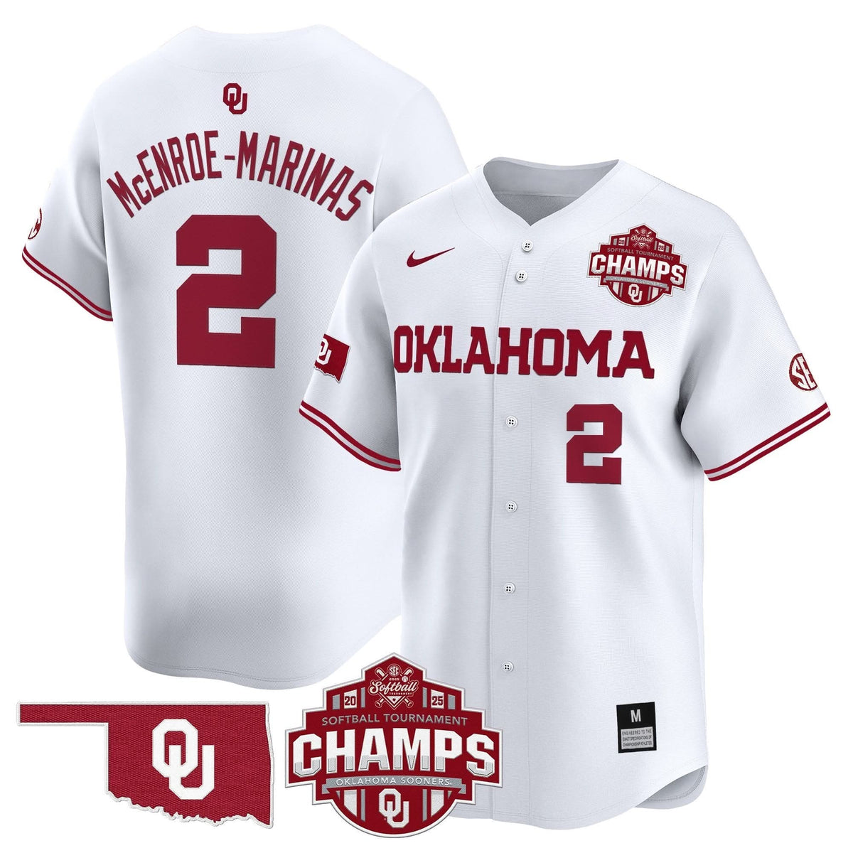 OS 2025 SEC Softball Conference Tournament Champions Patch Vapor Premier Limited Jersey - Stitched