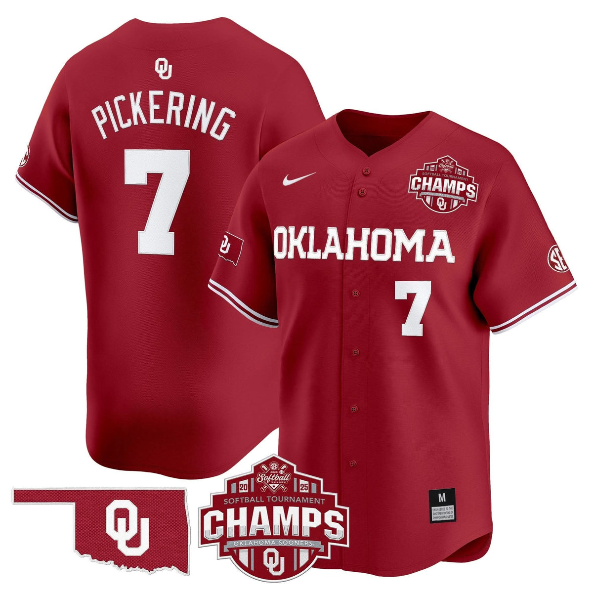 OS 2025 SEC Softball Conference Tournament Champions Patch Vapor Premier Limited Jersey - Stitched