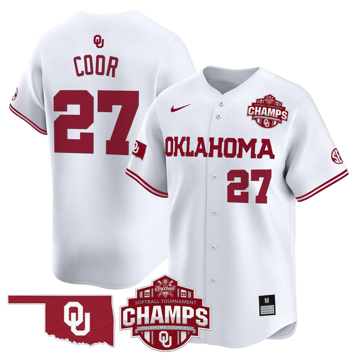 OS 2025 SEC Softball Conference Tournament Champions Patch Vapor Premier Limited Jersey - Stitched