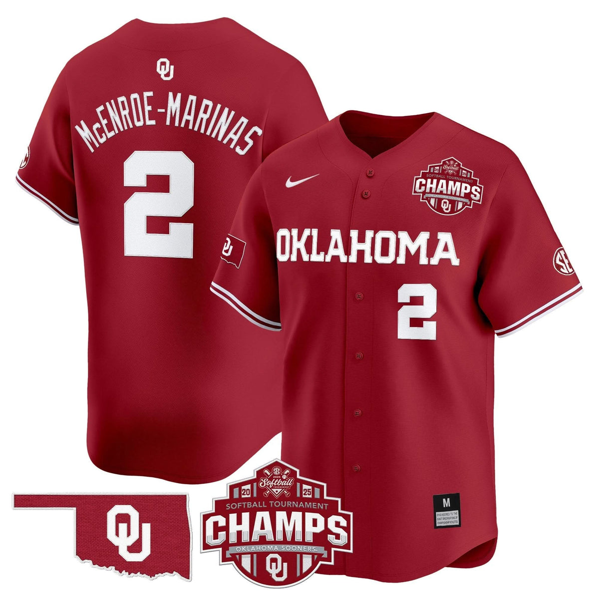 OS 2025 SEC Softball Conference Tournament Champions Patch Vapor Premier Limited Jersey - Stitched