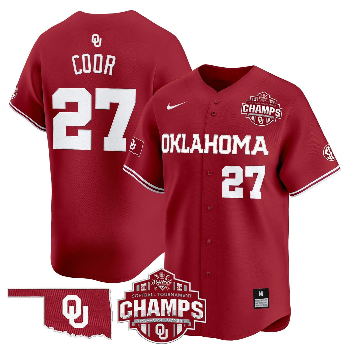 OS 2025 SEC Softball Conference Tournament Champions Patch Vapor Premier Limited Jersey - Stitched