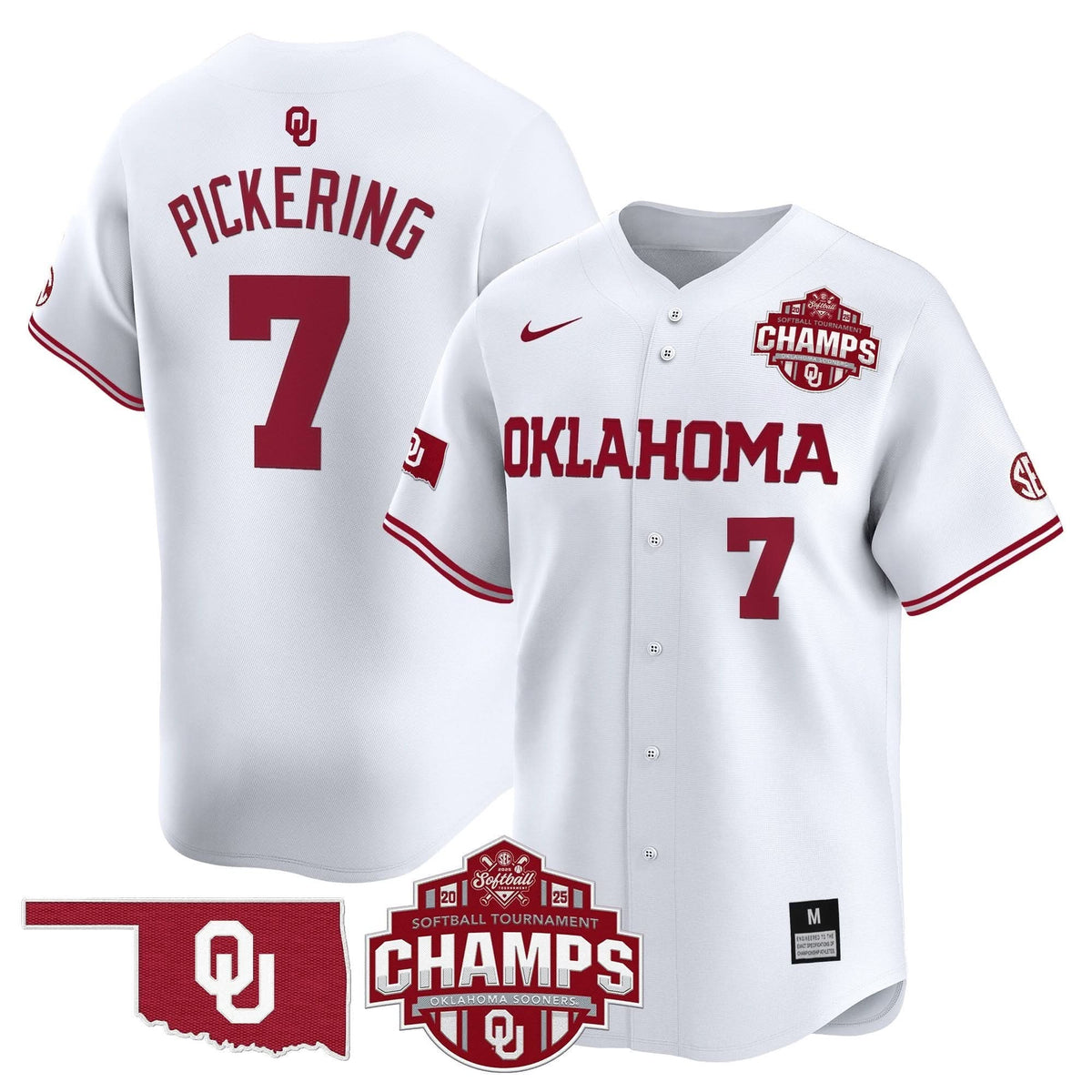 OS 2025 SEC Softball Conference Tournament Champions Patch Vapor Premier Limited Jersey - Stitched