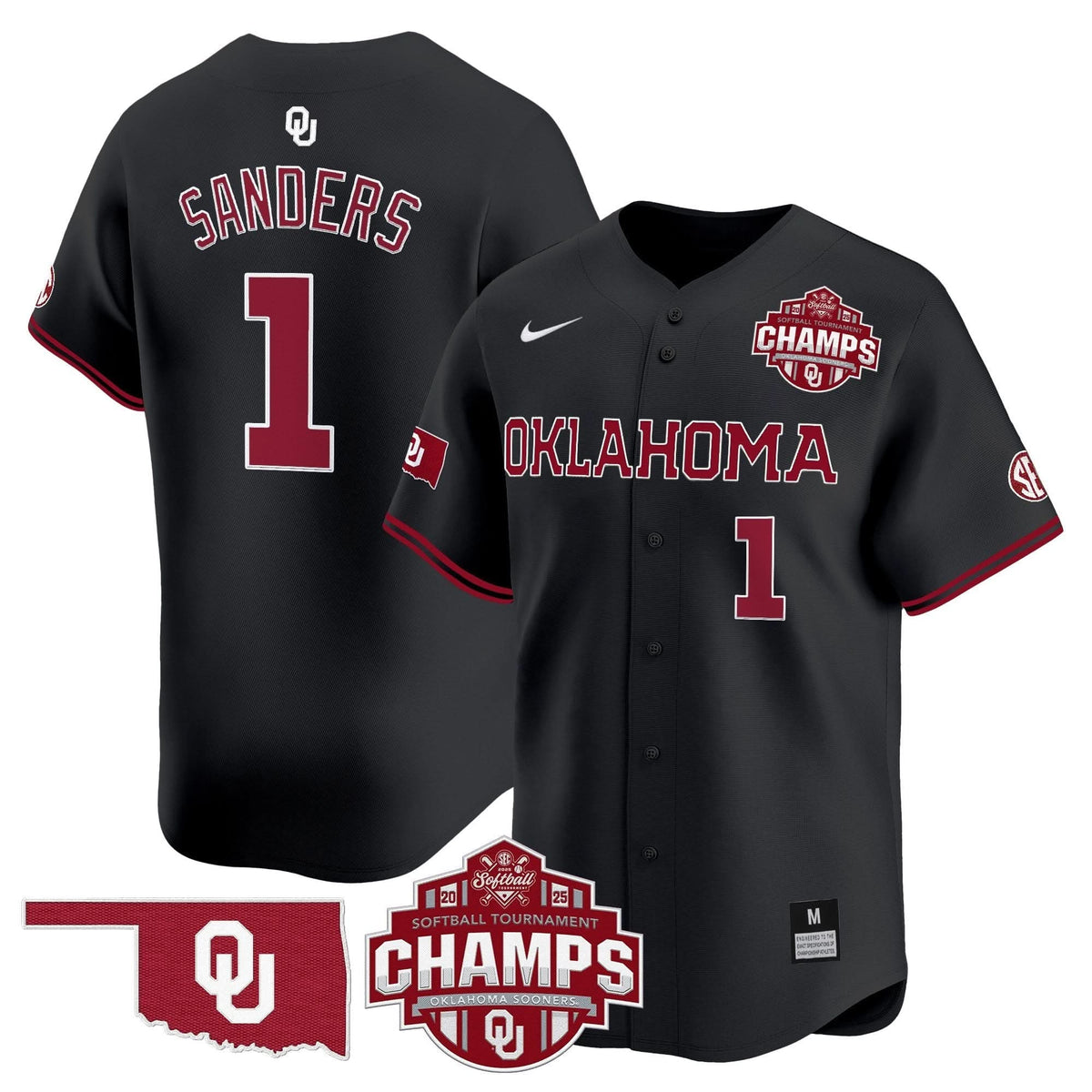 OS 2025 SEC Softball Conference Tournament Champions Patch Vapor Premier Limited Jersey - Stitched