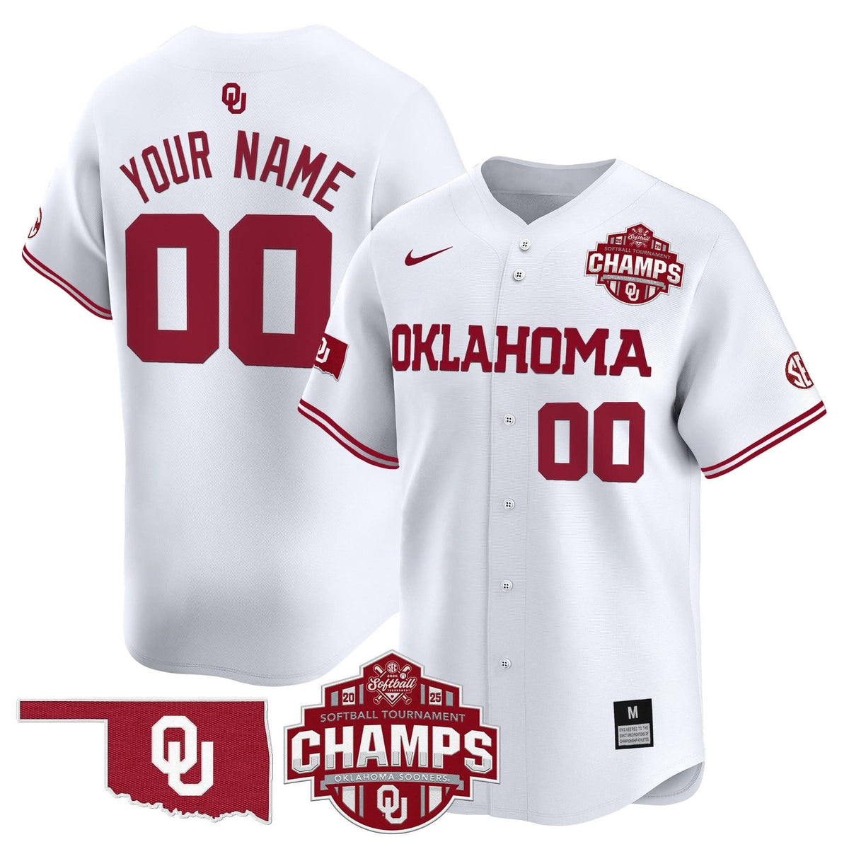 OS 2025 SEC Softball Conference Tournament Champions Patch Vapor Premier Limited Custom Jersey - Stitched