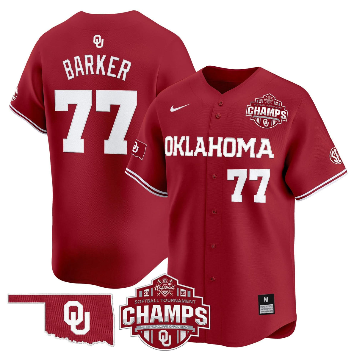 OS 2025 SEC Softball Conference Tournament Champions Patch Vapor Premier Limited Jersey - Stitched