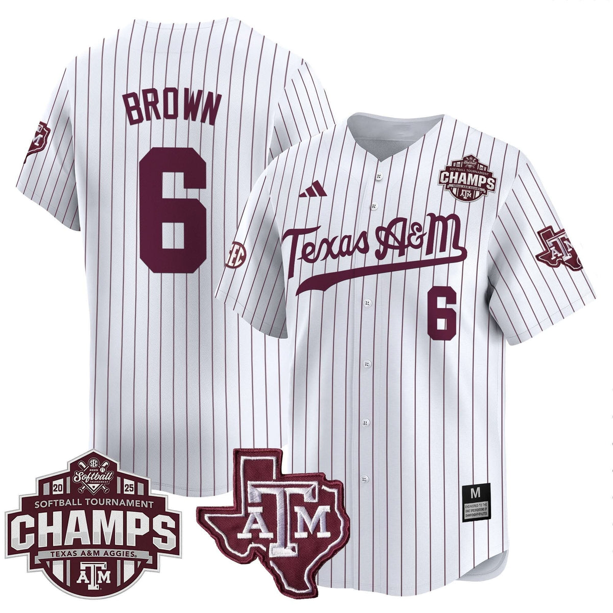 Aggies 2025 SEC Softball Conference Tournament Champions Patch Vapor Premier Limited Jersey - Stitched
