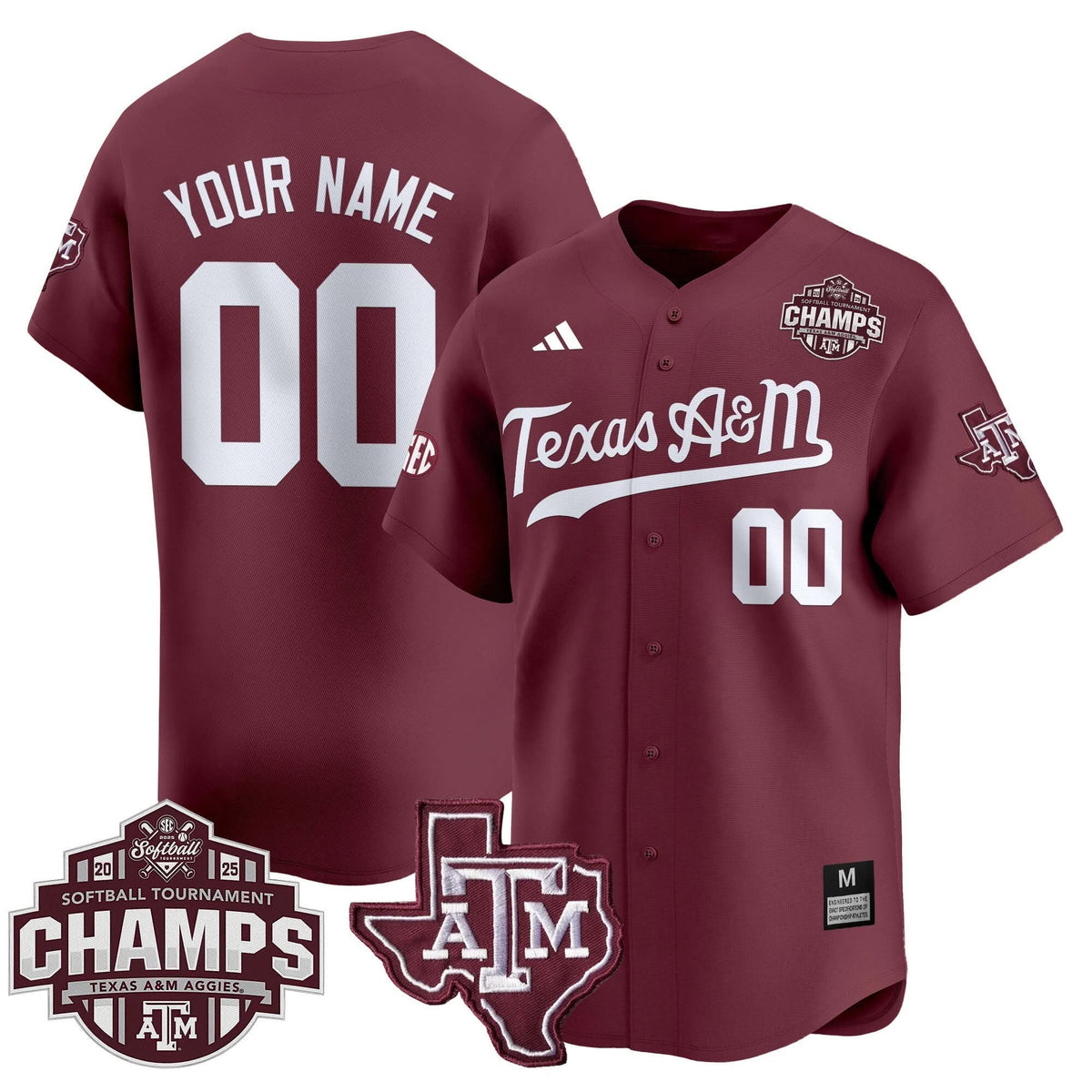 Aggies 2025 SEC Softball Conference Tournament Champions Patch Vapor Premier Limited Custom Jersey - Stitched