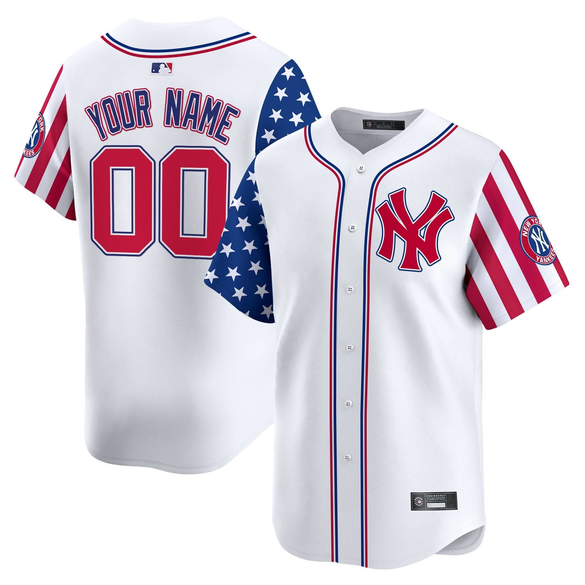 NYY 2025 Independence Day Vapor Premier Limited Custom Jersey - Stitched