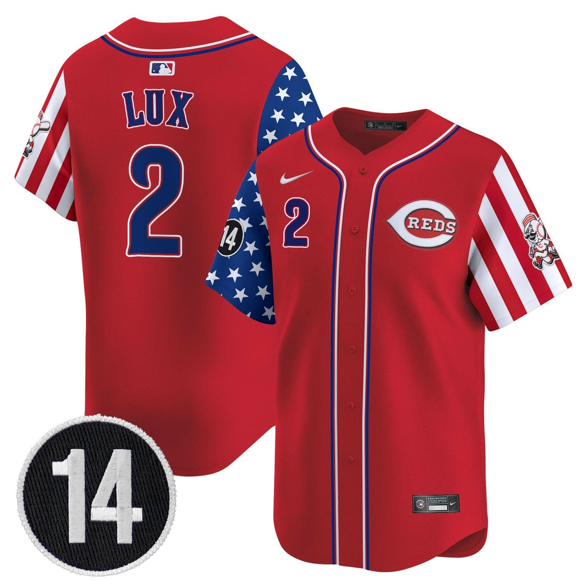 CR 2025 Independence Day Vapor Premier Limited Jersey - Pete Rose Patch - Stitched