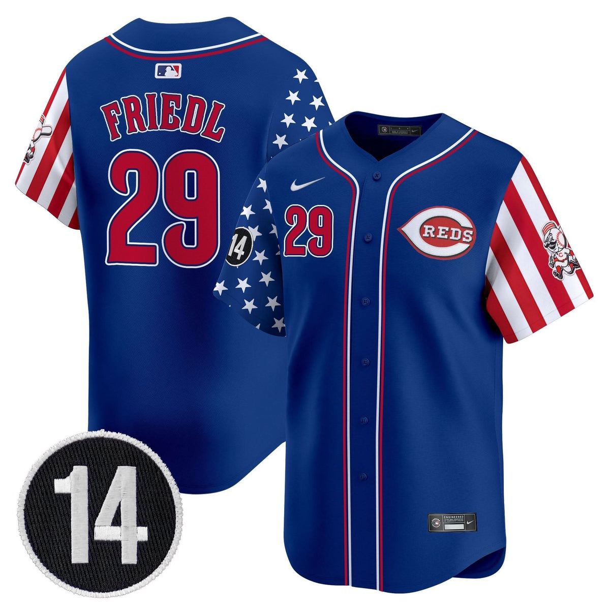 CR 2025 Independence Day Vapor Premier Limited Jersey - Pete Rose Patch - Stitched