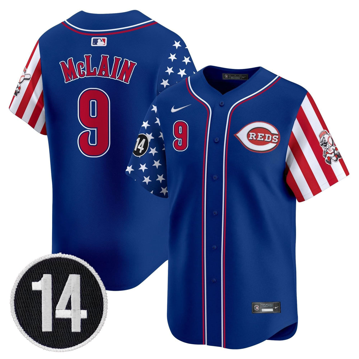 CR 2025 Independence Day Vapor Premier Limited Jersey - Pete Rose Patch - Stitched
