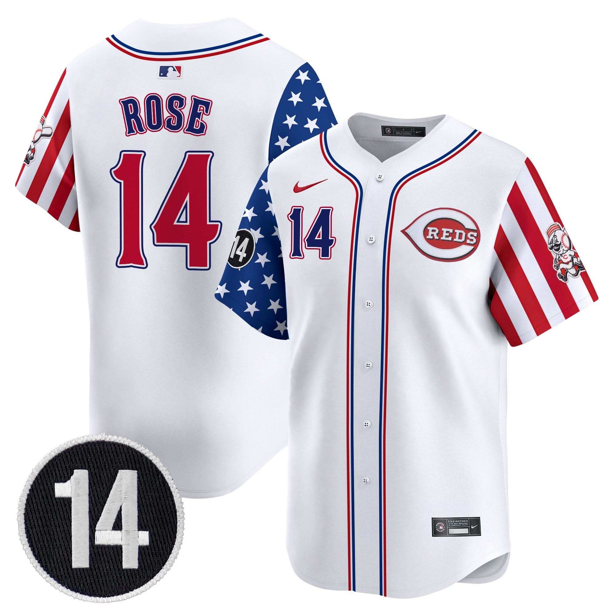 CR 2025 Independence Day Vapor Premier Limited Jersey - Pete Rose Patch - Stitched