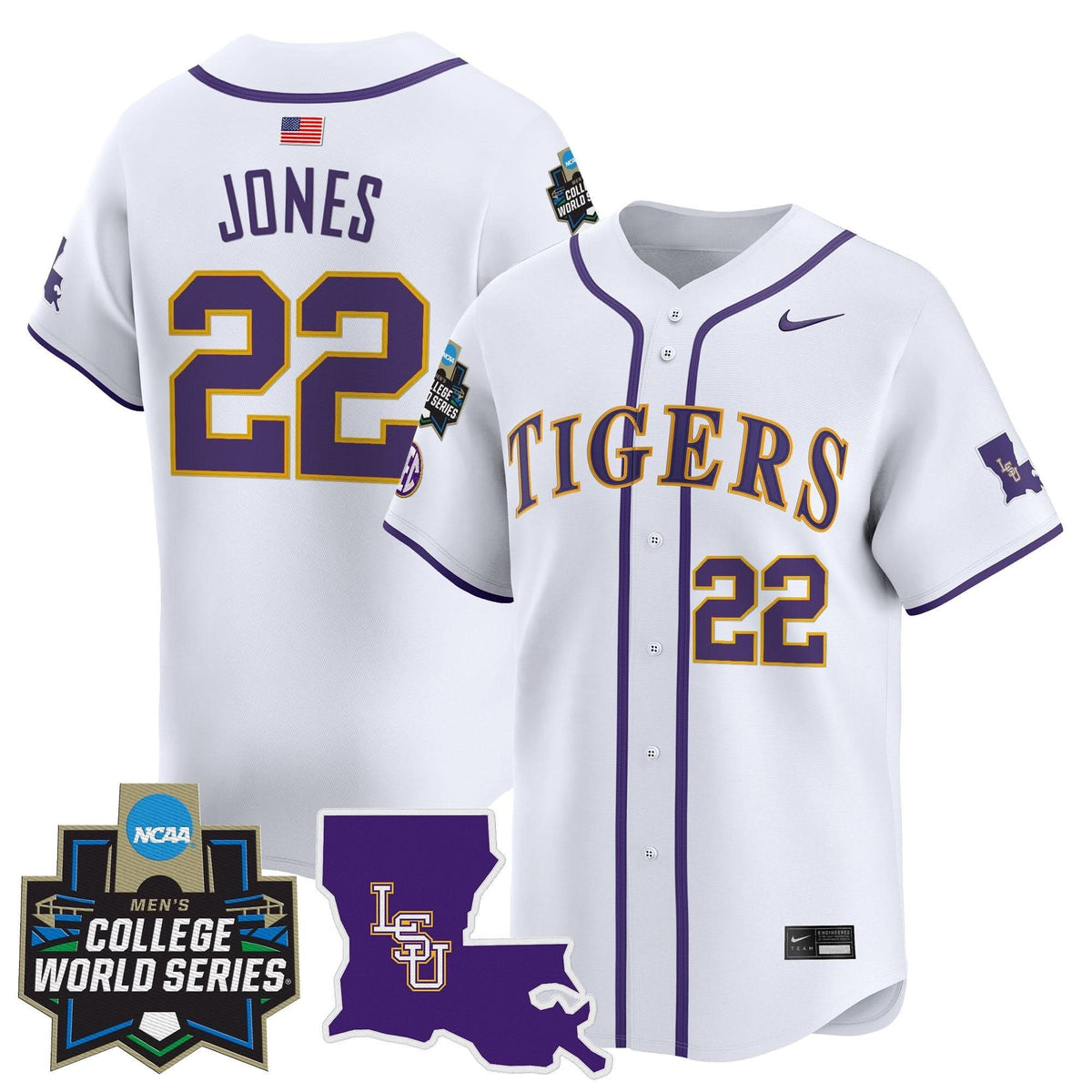 LSU 2025 World Series Vapor Premier Limited Jersey - Stitched