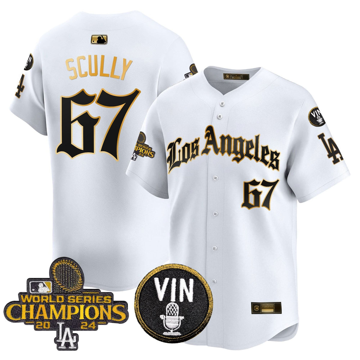 LAD 2025 LA Gothic Style Gold Vapor Premier Limited Jersey - Stitched