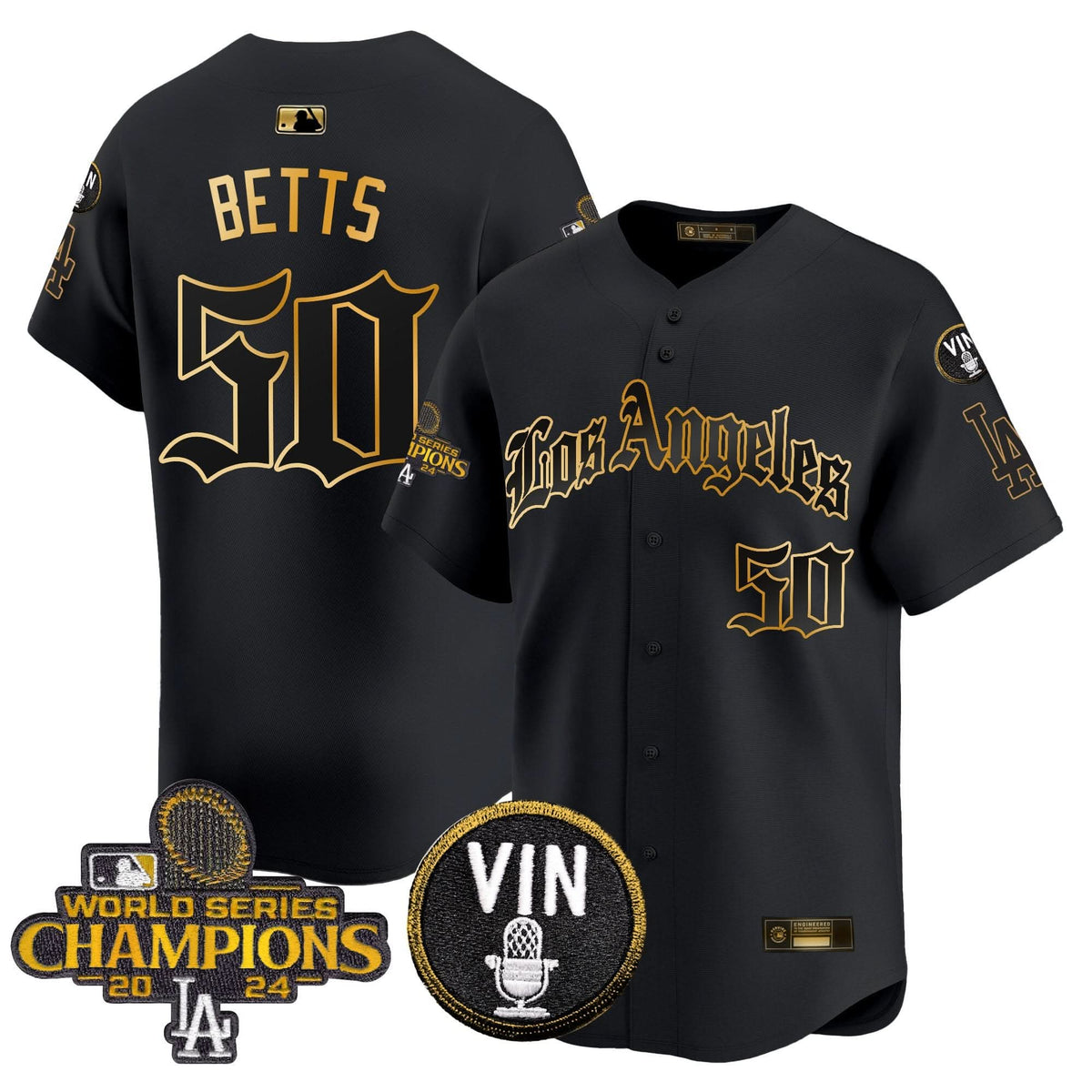 LAD 2025 LA Gothic Style Gold Vapor Premier Limited Jersey - Stitched
