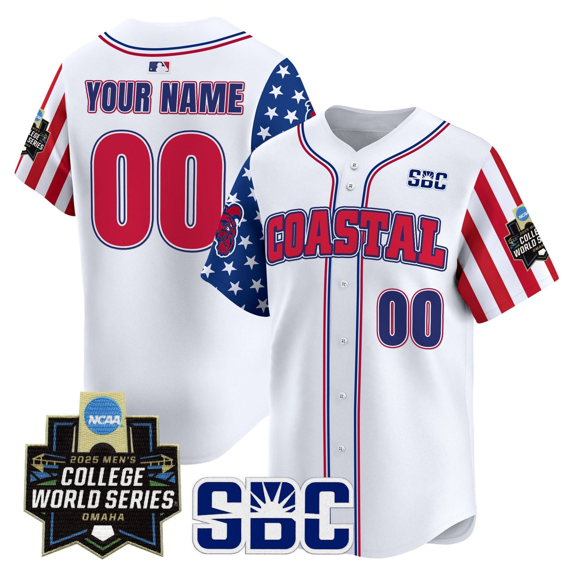 Coastal Carolina Chanticleers 2025 Independence Day Vapor Premier Limited Custom Jersey - World Series Patch - Stitched
