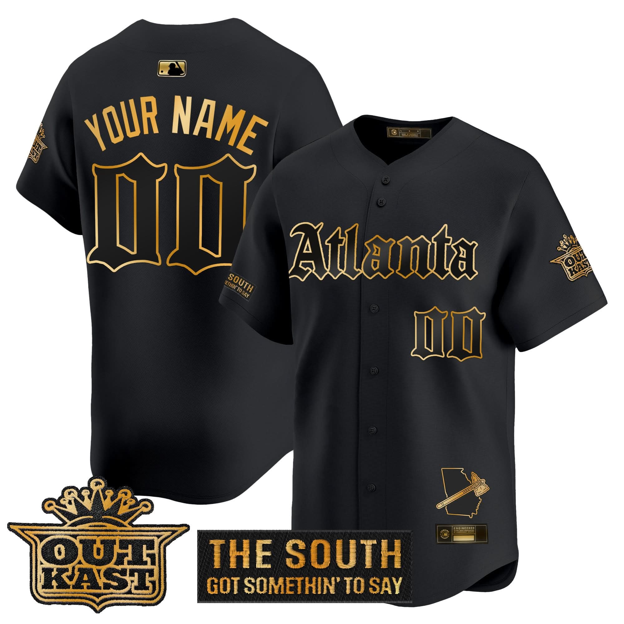 AB 'Gothic South x Outkast Edition' Gold Vapor Premier Limited Custom Jersey - Stitched