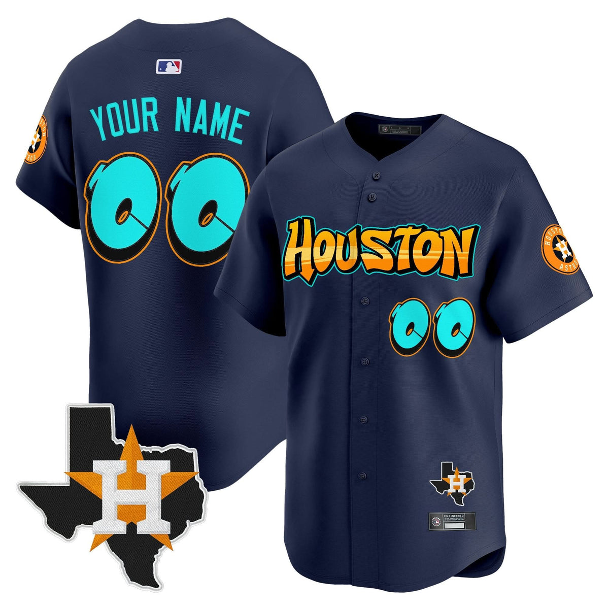 HA 'Graffiti H-Town Edition' Vapor Premier Limited Custom Jersey - Stitched