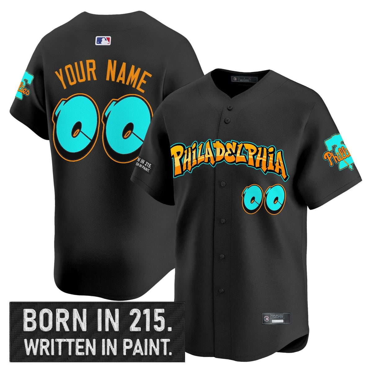 PP 'Graffiti Broad Street Edition 'Vapor Premier Limited Custom Jersey V2 - Stitched