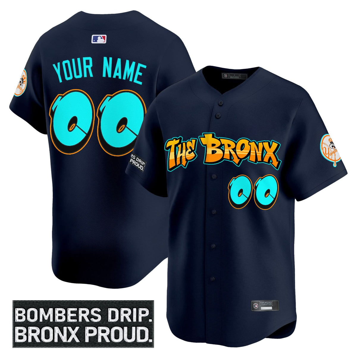 NYY 'Graffiti Bronx Bombers Edition' Vapor Premier Limited Custom Jersey - Stitched
