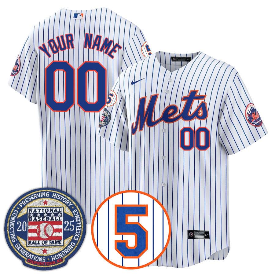 NYM Number Retirement & Hall of Fame Gold Custom Jersey - Stitched
