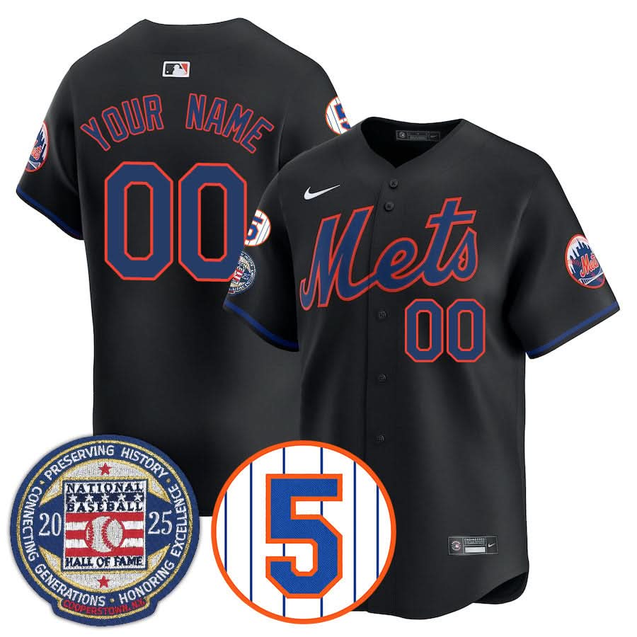 NYM Number Retirement & Hall of Fame Gold Custom Jersey - Stitched