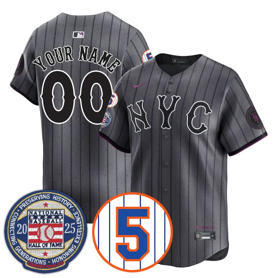 NYM Number Retirement & Hall of Fame Gold Custom Jersey - Stitched