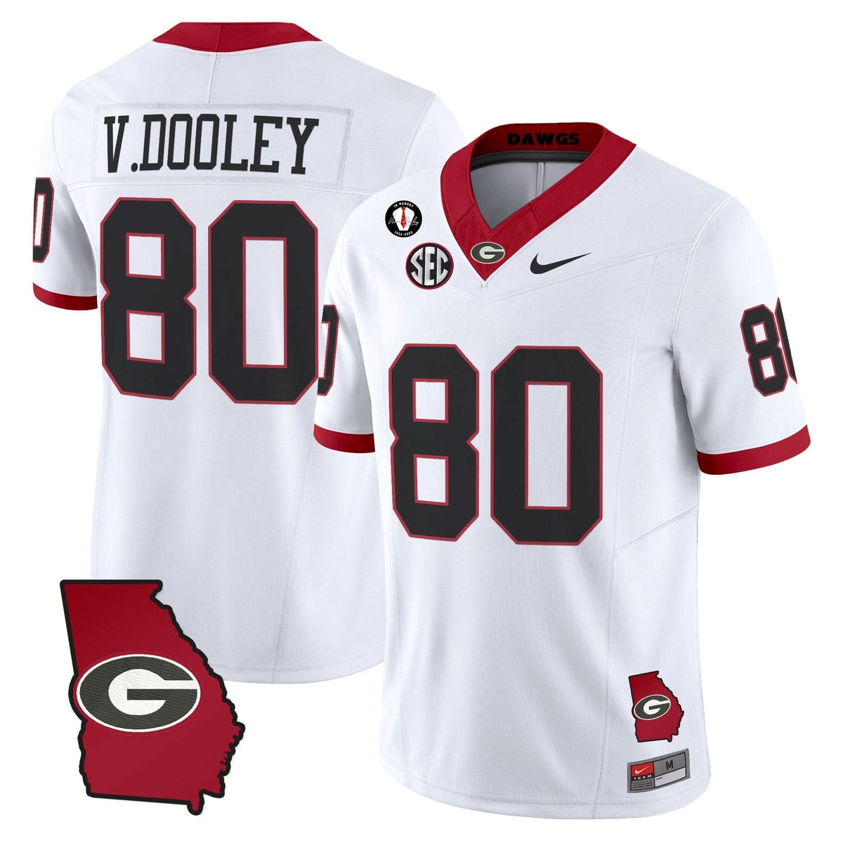GB 2025 Georgia Map & Vince Dooley Patch Vapor Limited Jersey